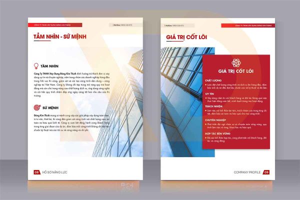 Báo giá thiết kế hồ sơ năng lực xây dựng